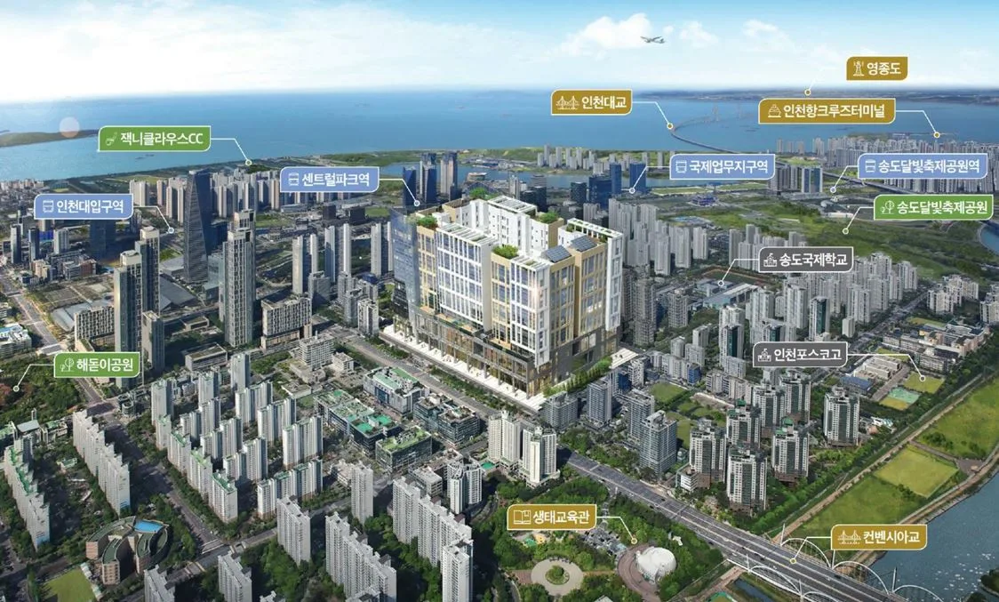 송도 월드메르디앙 입지 환경 - 인천대입구역 도보 15분, GTX-B 수혜